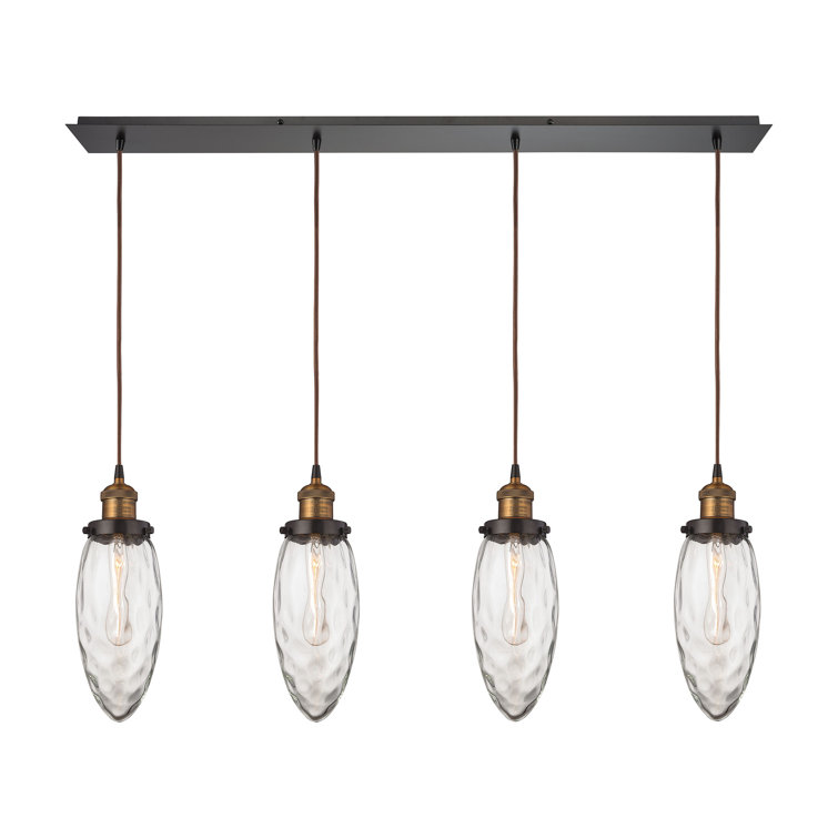 Brayden Studio® Biddle 4 Light Oil Rubbed Bronze/ Antique Brass